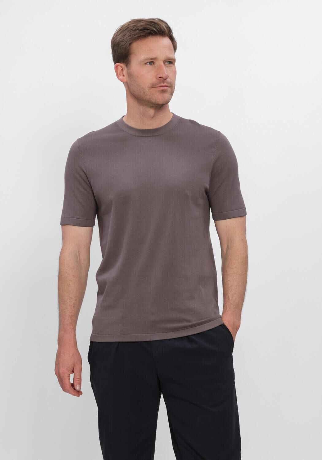 Taupe PROFUOMO Polo T-SHIRT CREW NECK SS AERO EASE - large
