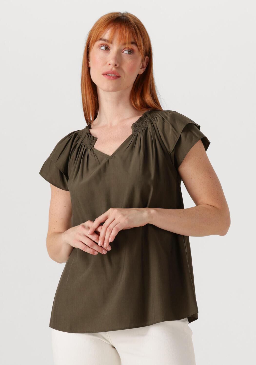 Co'Couture Top Dames Sunrise Top, Maat: L, Kleur: Olijf afbeelding 1