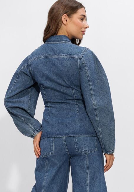 Blauwe ROTATE Blouses FITTED DENIM SHIRT - large