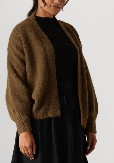 Groene SUMMUM Vest PUFF SLEEVE CARDIGAN COZY MELANGE KNIT - large