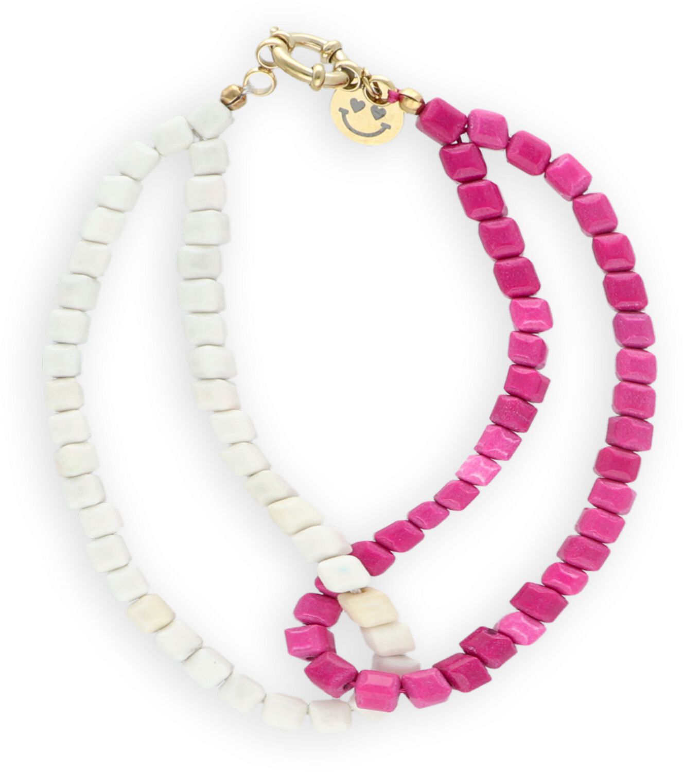 Bonnie Studios Armband Dames Double Pink Bracelet, Kleur: Roze afbeelding 1