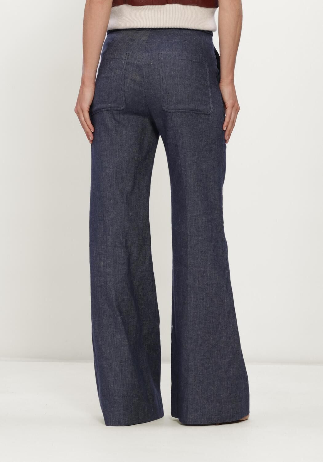 Donkerblauwe DOROTHEE SCHUMACHER Wijde broek FLUID DENIM PANTS - large