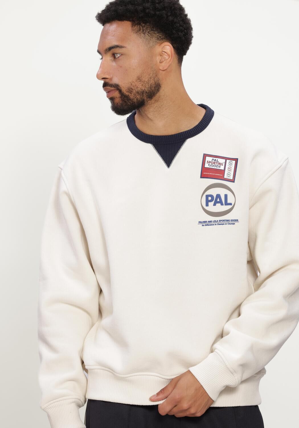 Ecru PAL Sporting Goods Sweater PRE GAME CREWNECK - large