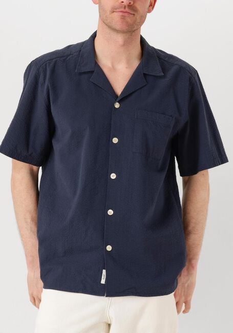 Zwarte FORÉT Casual overhemd HUSH SEERSUCKER SS SHIRT - large