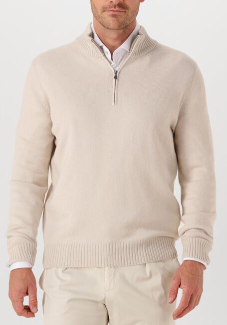 Ecru GRAN SASSO Trui MOCK ZIP - large