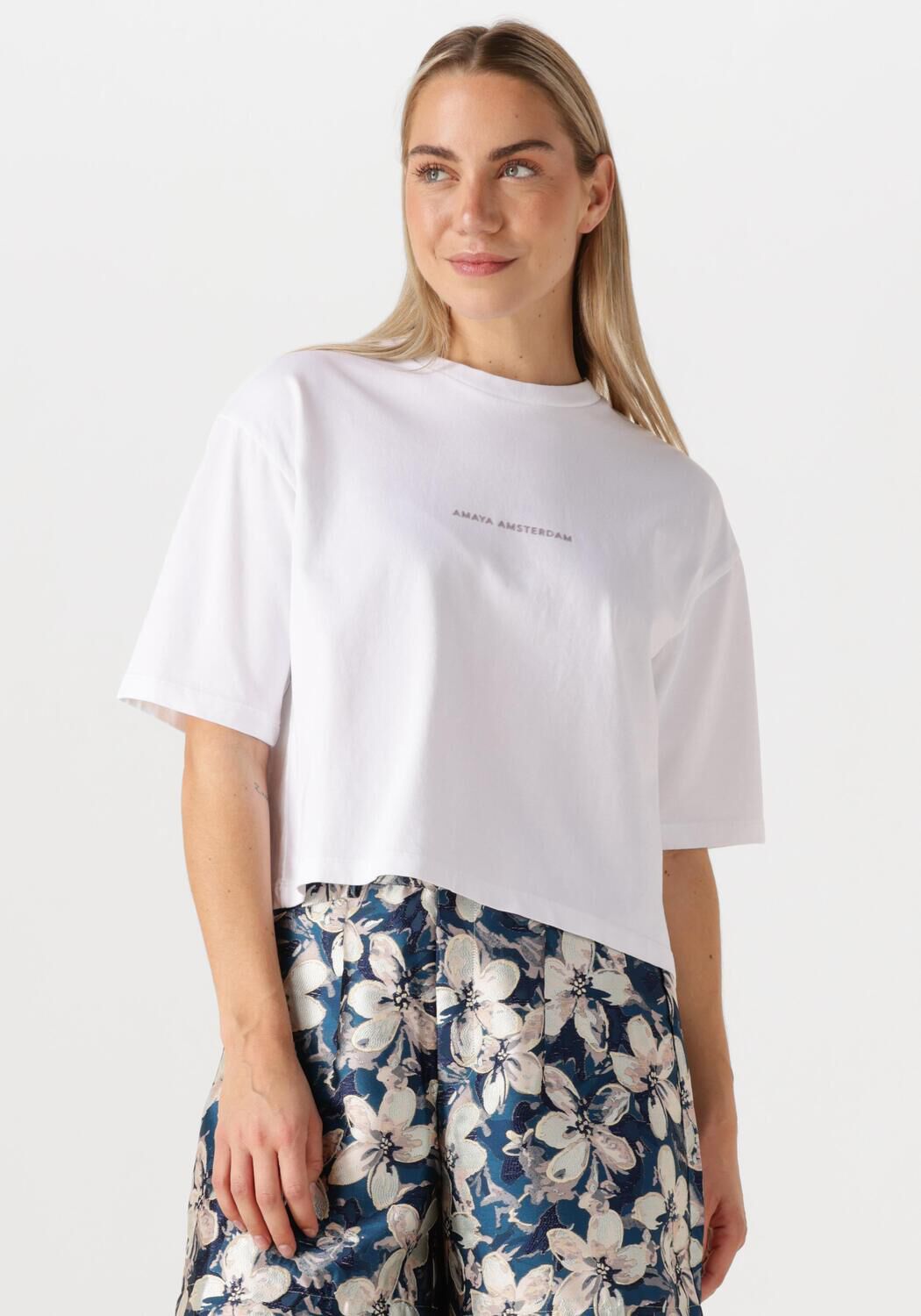 Amaya Amsterdam T-Shirt Dames Baylie, Maat: L, Kleur: Wit