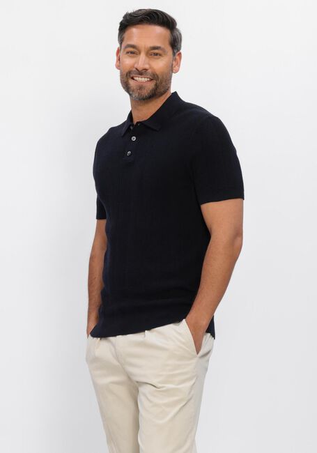 Donkerblauwe PROFUOMO Polo POLO SS COTTON LINEN - large