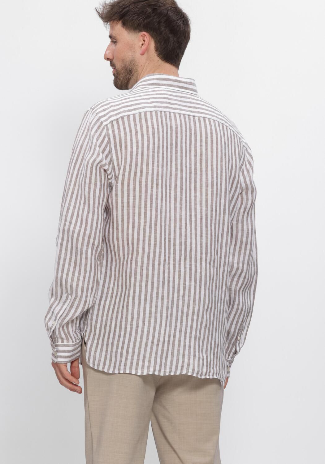 Taupe XACUS Casual overhemd 21221 422ML - large