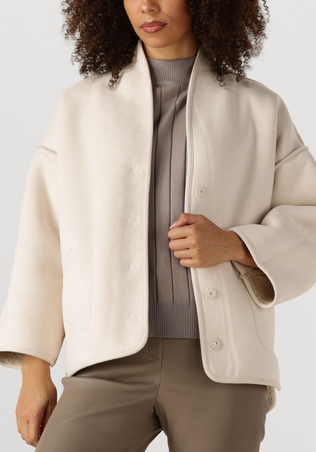 Ecru KNIT-TED Teddy jas JOKO - large