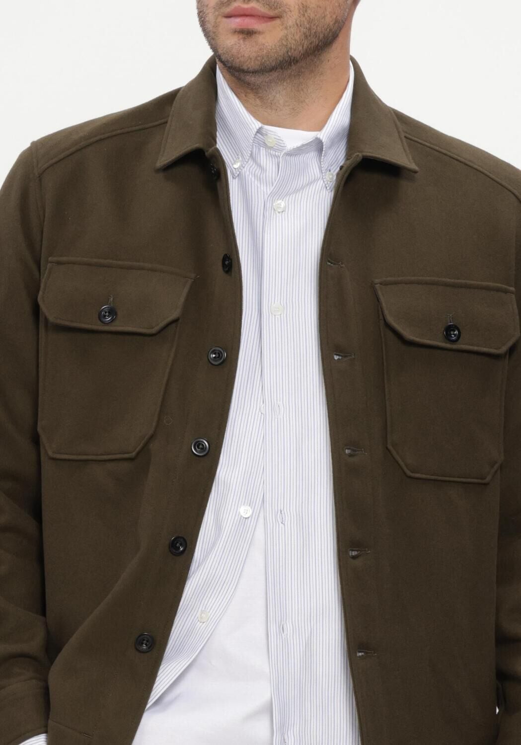 Groene CP COMPANY Overshirt OVERSHIRT IN FELTED WOOL - large