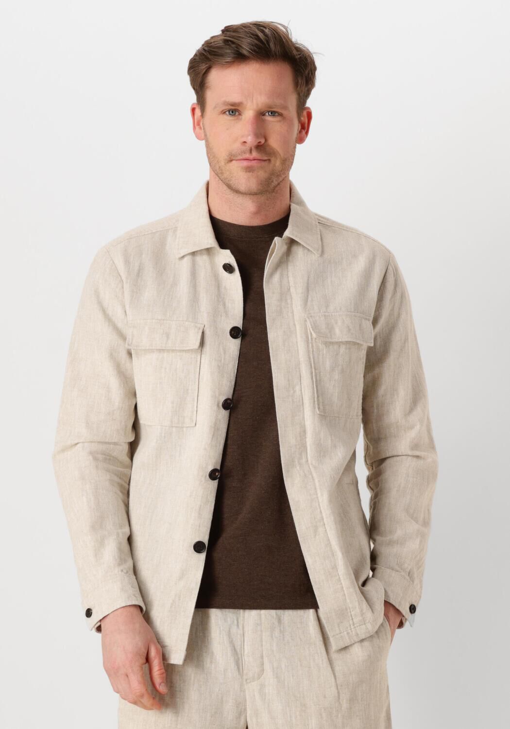 Profuomo Overshirt
Heren Overshirt Cotton Linen, Maat: L, Kleur: Zand afbeelding 1