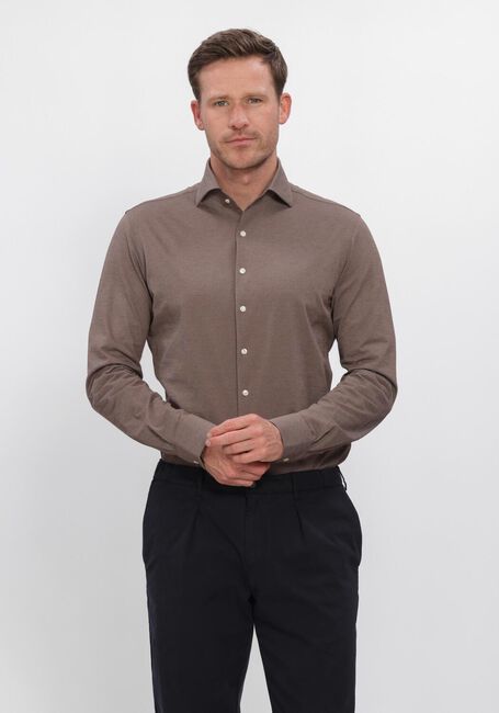 Bruine PROFUOMO Klassiek overhemd SHIRT ONE PIECE JAPANESE KNITTED - large