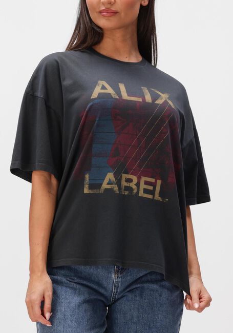 Grijze ALIX THE LABEL T-shirt LADIES KNITTED BAND T-SHIRT - large