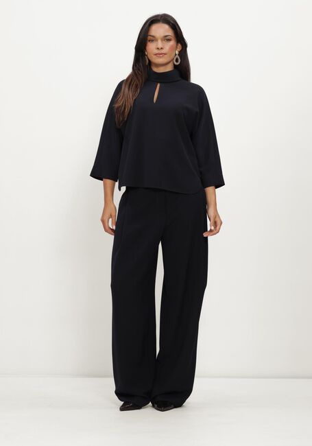 Donkerblauwe LUISA CERANO Wijde broek WIDELEG-PANTS MIT BUNDFALTEN - large