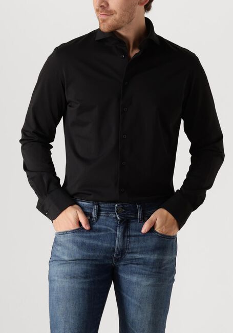 Zwarte PROFUOMO Klassiek overhemd SHIRT X-CUTAWAY JAPANESE KNITTED - large