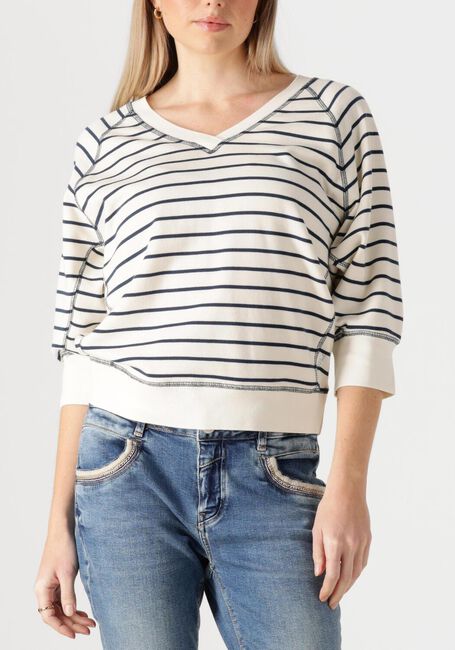 Blauwe MOS MOSH Trui MMMAGGIE STRIPE SWEATSHIRT - large