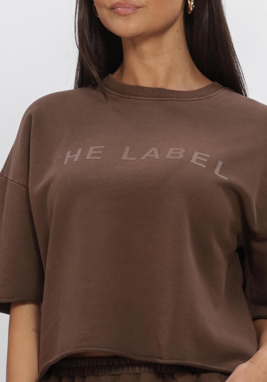 Bruine ALIX THE LABEL T-shirt LADIES KNITTED THE LABEL T SHIRT - large