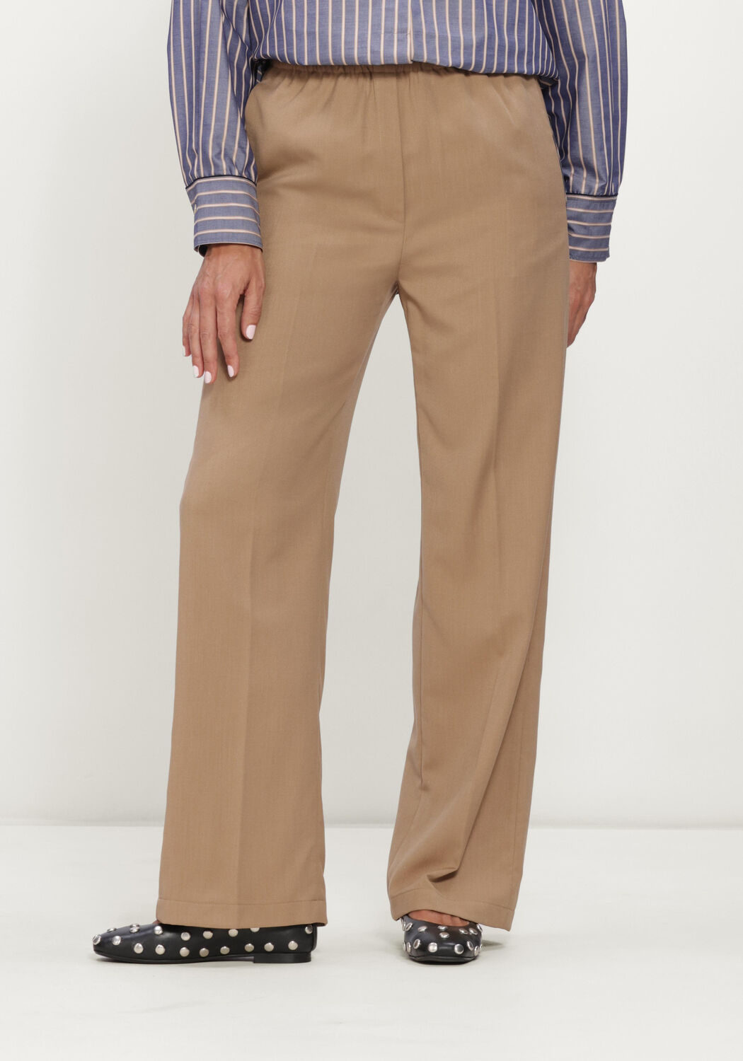 Camel FORTE FORTE Pantalon GRAIN DE POUDRE ELASTICATED PANTS - large