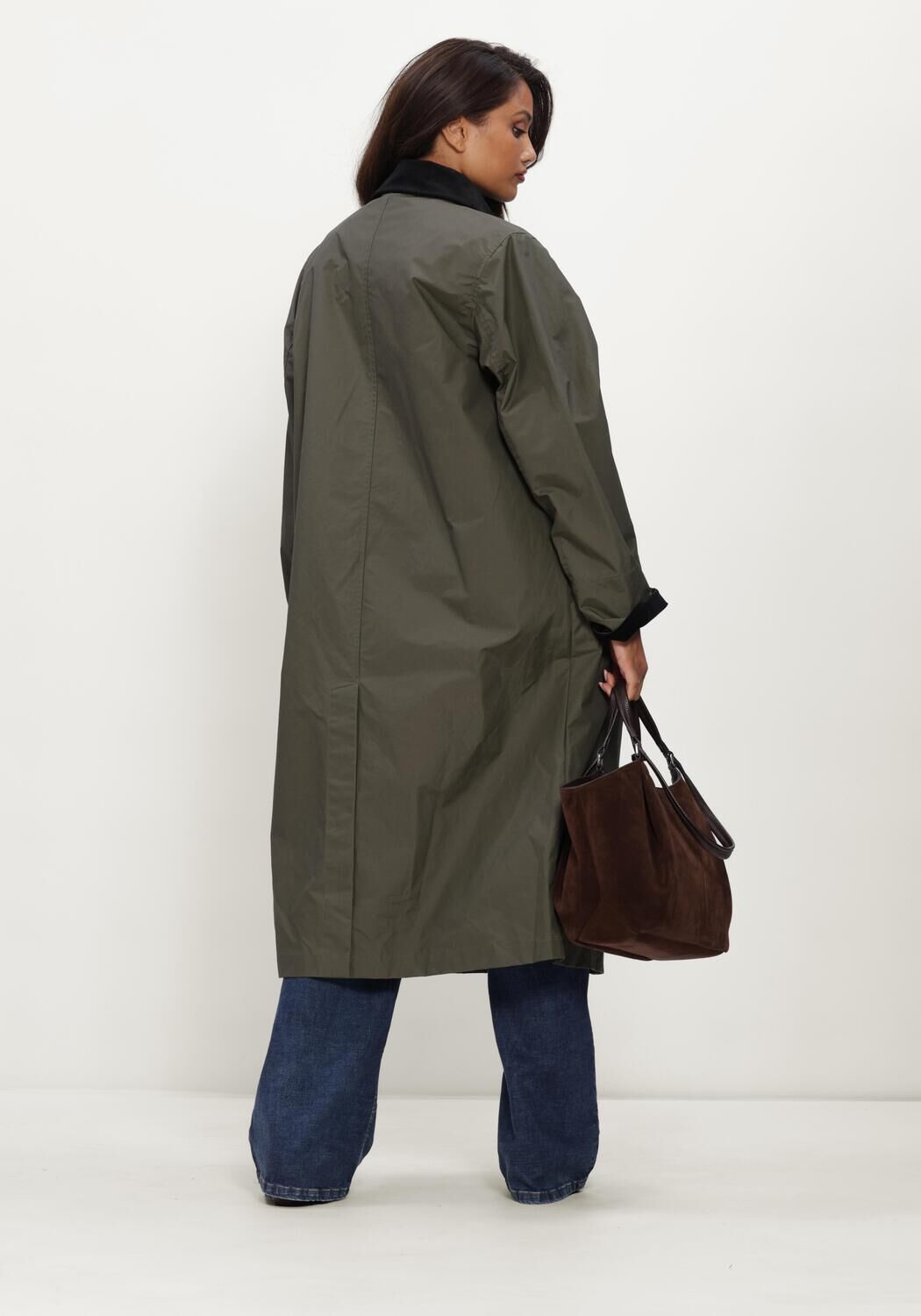 Groene WOOLRICH Mantel WAXED COAT - large
