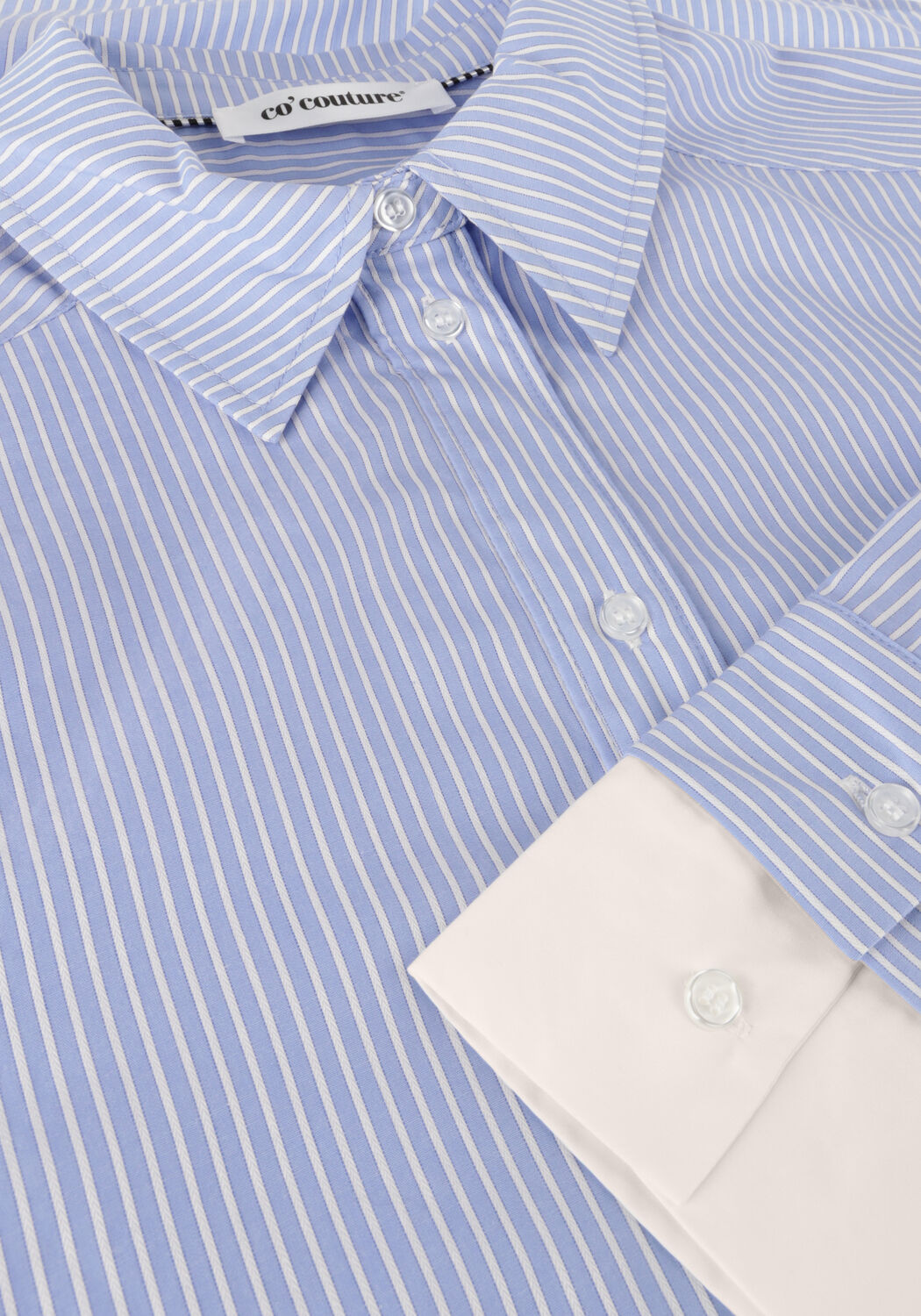 Lichtblauwe CO'COUTURE Blouses DOUBLE CUFF STRIPE SHIRT - large