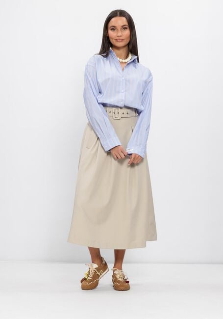 Beige CO'COUTURE Midirok LUNACC BELT PLEAT SKIRT - large