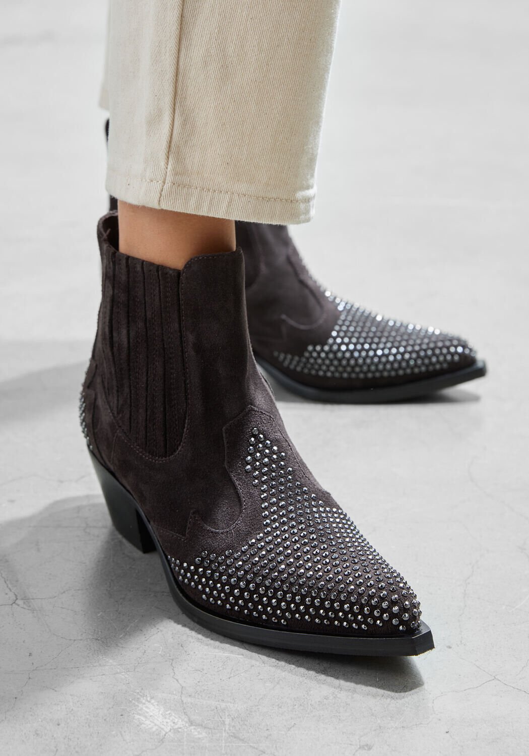 Grijze STEFANO LAURAN Enkellaarsjes 9706R - medium