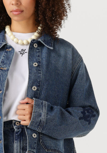 Blauwe OLAF HUSSEIN Spijkerjas MONOGRAM DENIM JACKET - large
