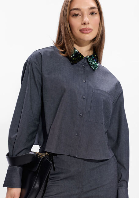 Donkergrijze DANTE6 Blouses CYBELLA EMBELLISHED SHIRT - large