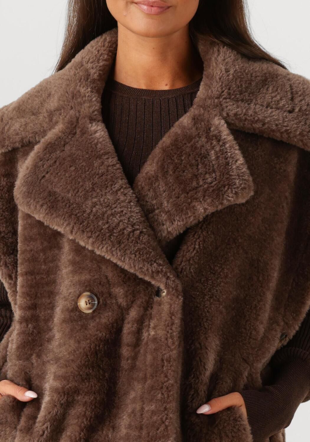 Bruine IBANA Teddy jas JAXEY - large