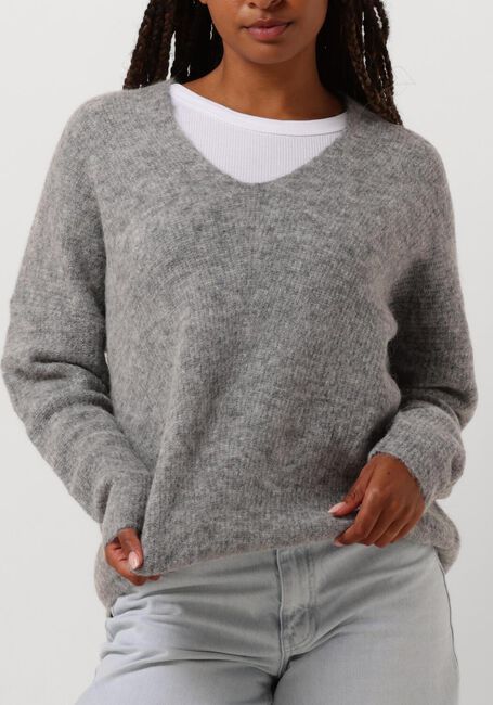 Grijze MOS MOSH Trui THORA V-NECK KNIT - large