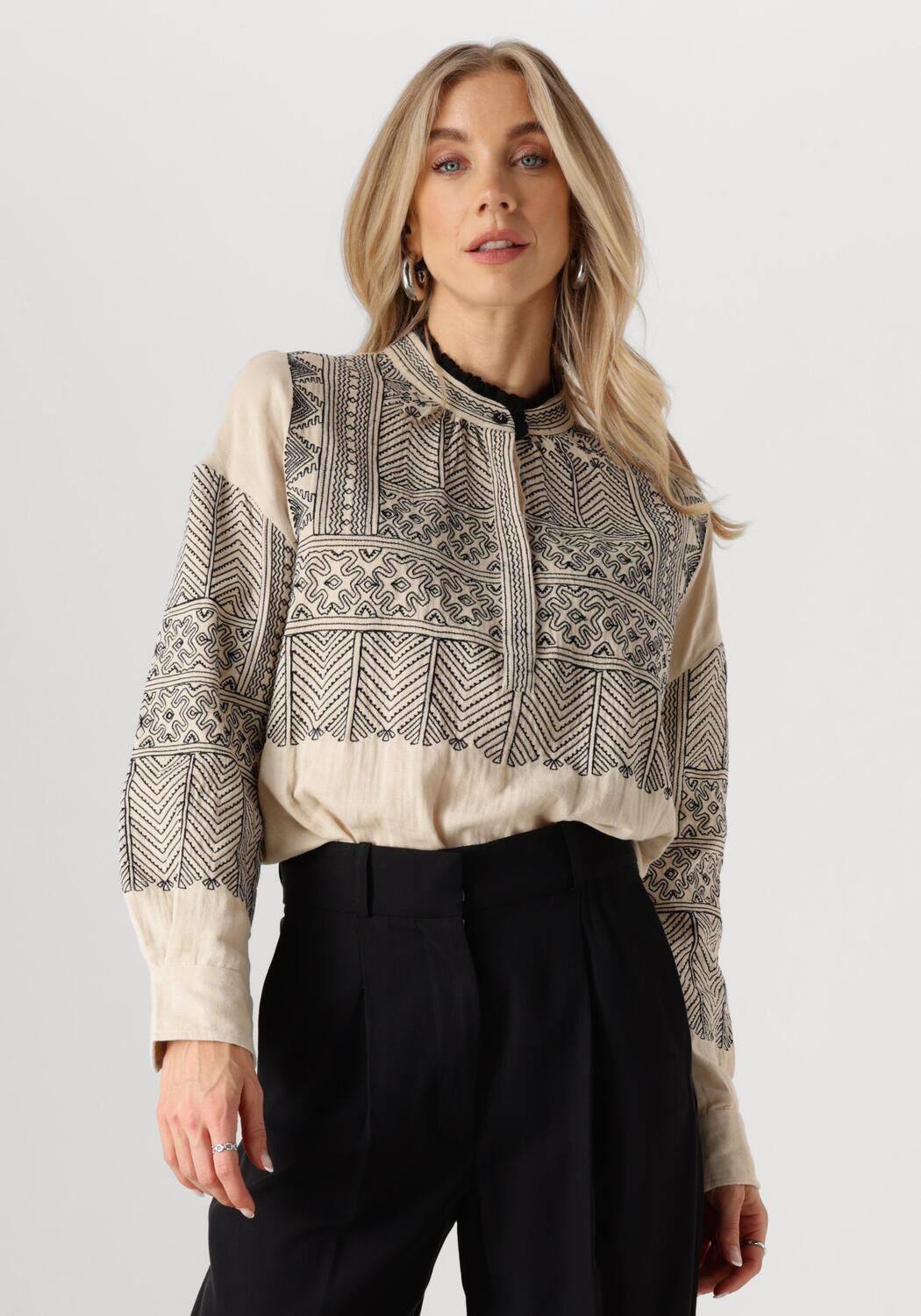 Antik Batik Blouse Dames Svetlana Tunic, Maat: M, Kleur: Ecru