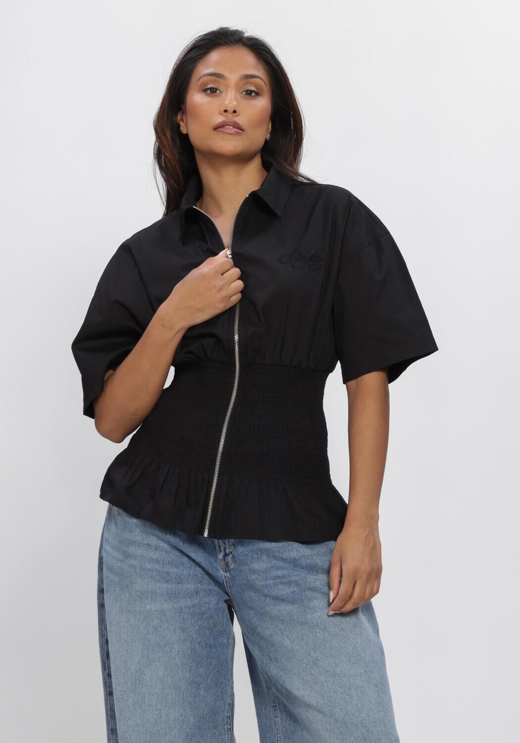 Zwarte STIEGLITZ Blouses KYLA SMOCKED BLOUSE - large