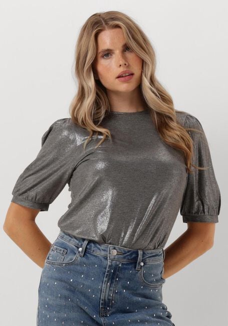 Zilveren SUMMUM Top ROND NECK TOP METALLIC COATED JERSEY - large