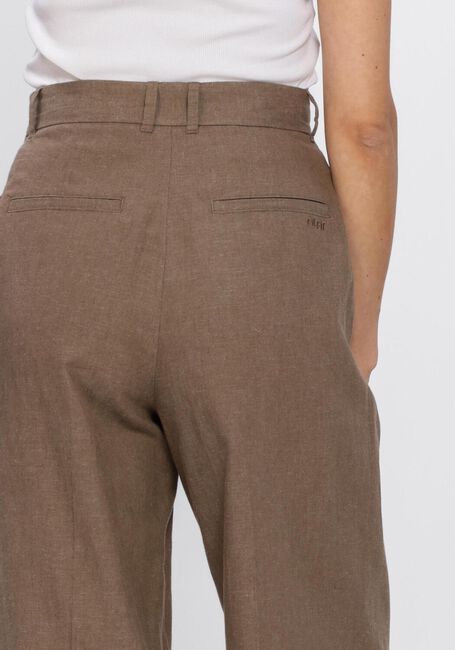 Bruine OLAF HUSSEIN Wijde broek LINEN TAILORED TROUSERS - large