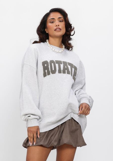 Lichtgrijze ROTATE Sweater HEAVY SWEAT CREWNECK - large