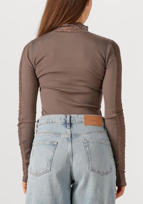 Taupe ROSEMUNDE Top BEATHA LS REGULAR LACE - large