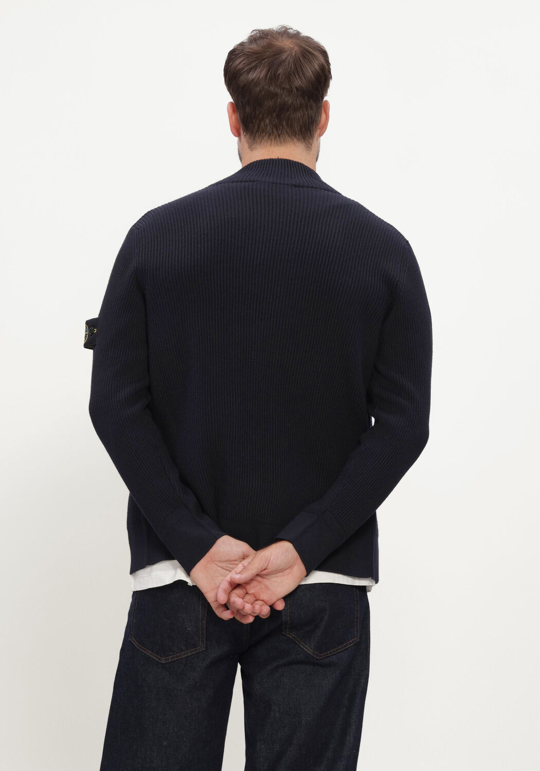 Donkerblauwe STONE ISLAND Vest CARDIGAN S00C2 - large