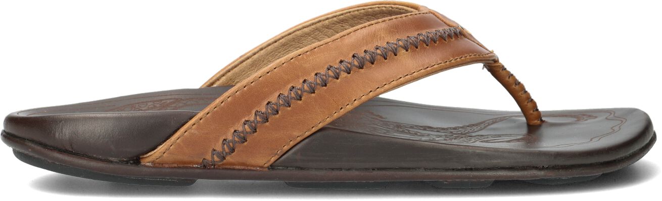 Olukai Teenslippers Heren Mea Ola, Maat: 41, Materiaal: Leer, Kleur: Bruin