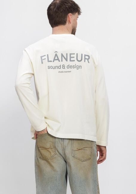 Ecru FLANEUR T-shirt SOUND + DESIGN LONGSLEEVE WASHED - large