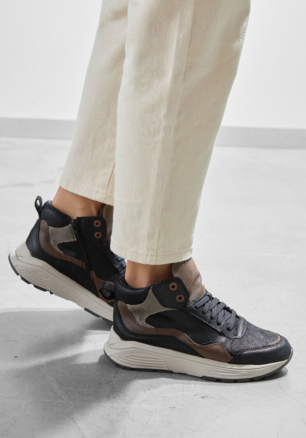 Zwarte XSENSIBLE Hoge sneakers SUE G HOGE SNEAKER - large