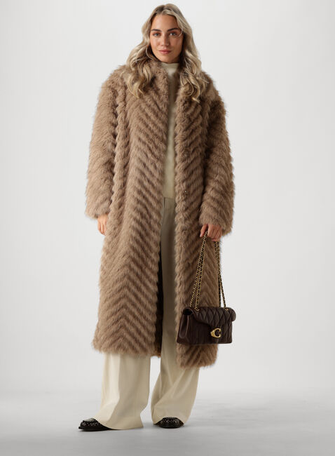 Beige STAND STUDIO Faux fur jas WYNTHER COAT - large