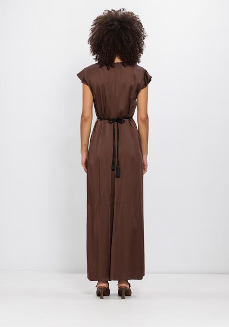 Bruine FORTE FORTE Maxi jurk ENVERS SATIN SHINY KAFTAN DRESS - large