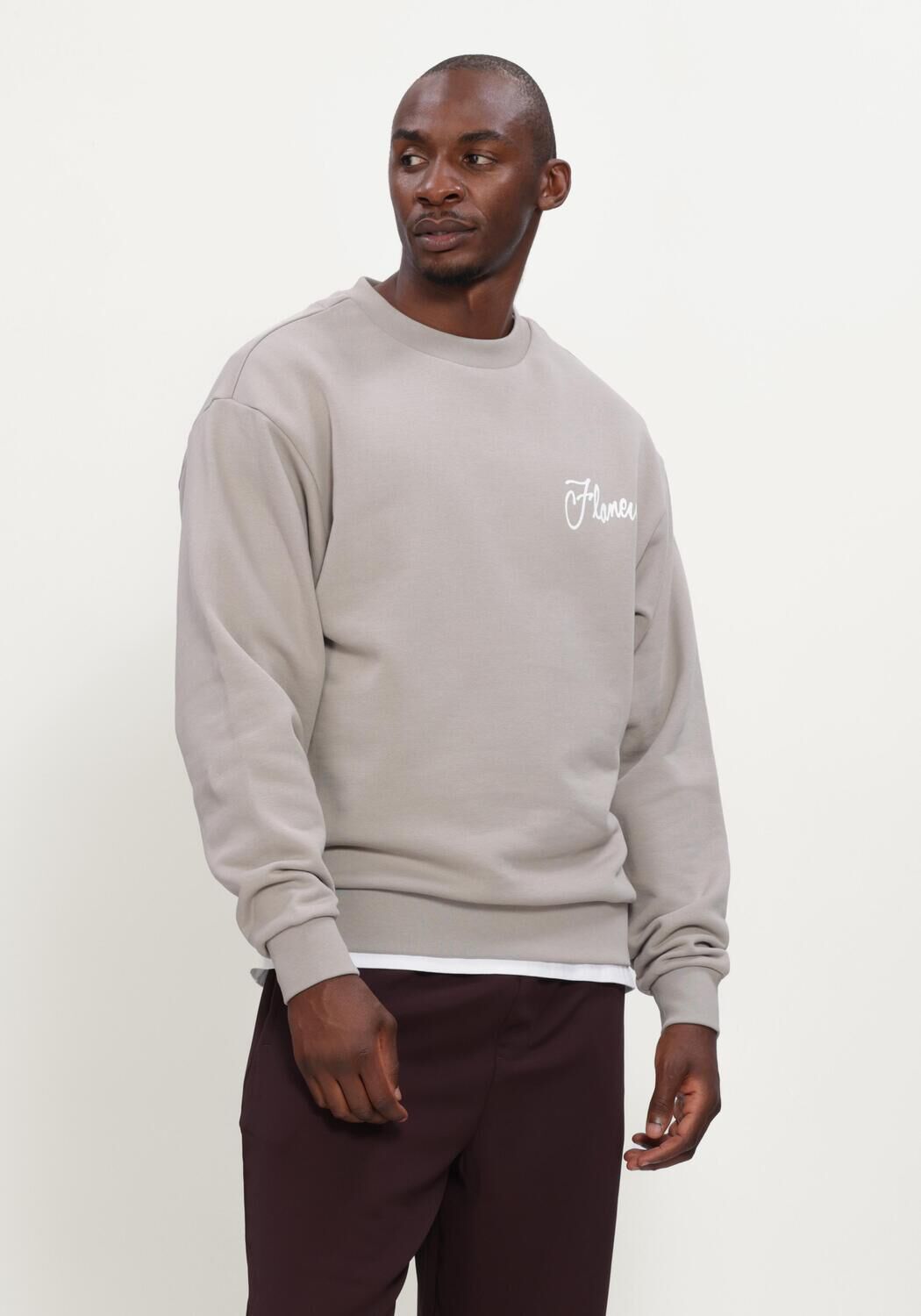 Taupe FLANEUR Sweater CITY AIRBRUSH SWEATER - large