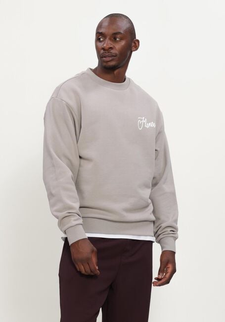 Grijze FLANEUR Sweater CITY AIRBRUSH SWEATER - large