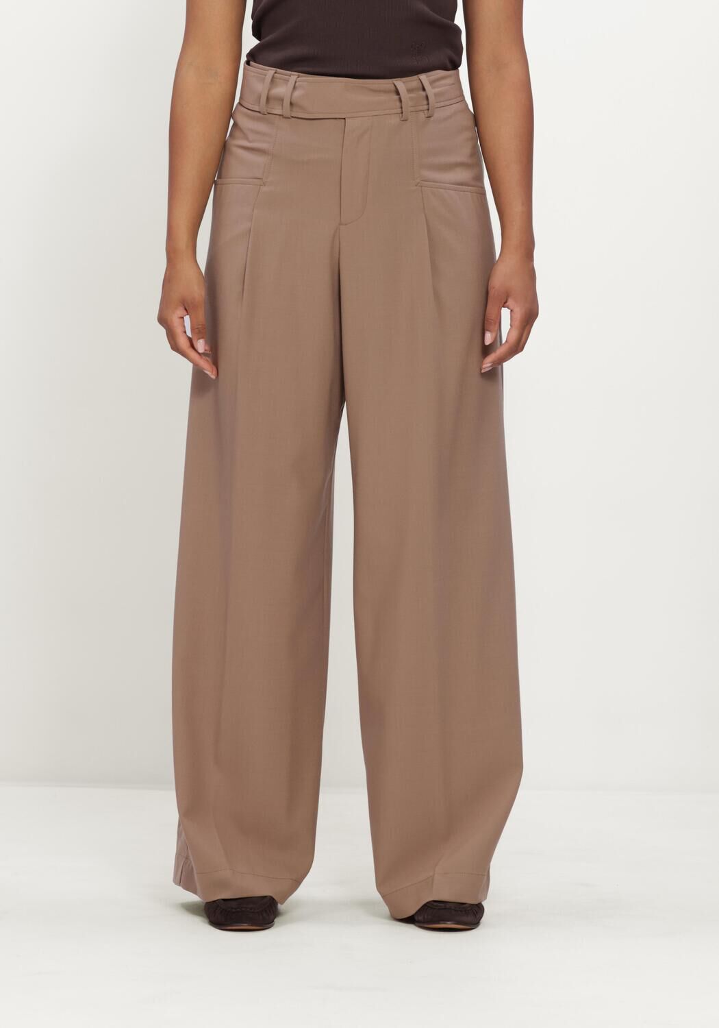 Taupe CLOSED Wijde broek WES - large