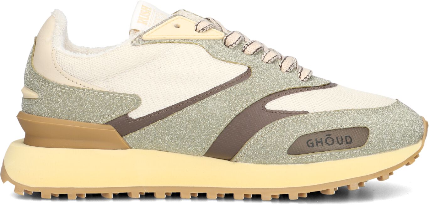 Ghoud Lage Sneakers Dames Uni Mesh Glitter Sneaker, Maat: 42, Materiaal: Textiel, Kleur: Wit