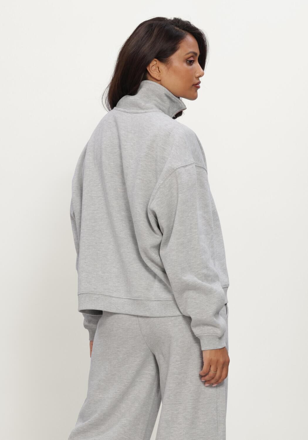Grijze DEBLON SPORTS Sweater AISHA HALF ZIP SWEATER - large