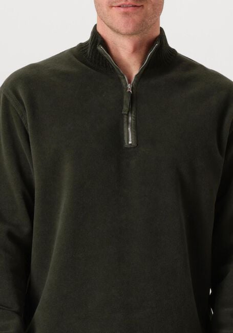 Donkergrijze CP COMPANY Sweater SWEATSHIRTS POLO COLLAR IN BRUSHED EMERIZED DIAGONAL FLEECE - large