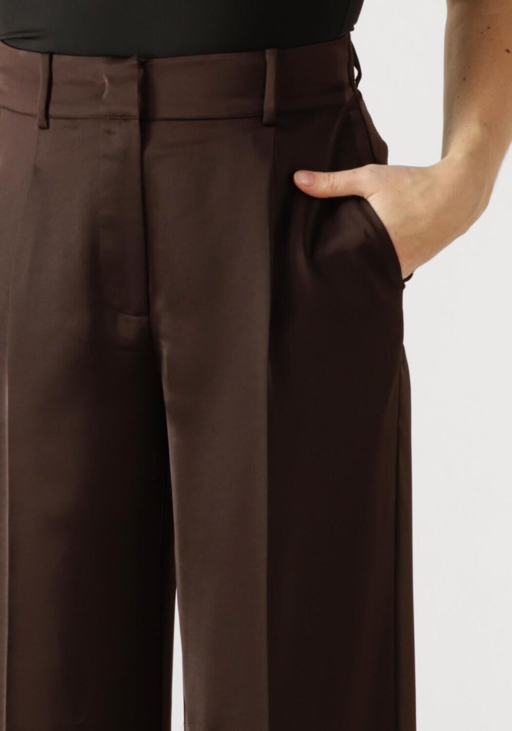 Bruine DANTE6 Wijde broek JULES SATIN SMART PANTS - large