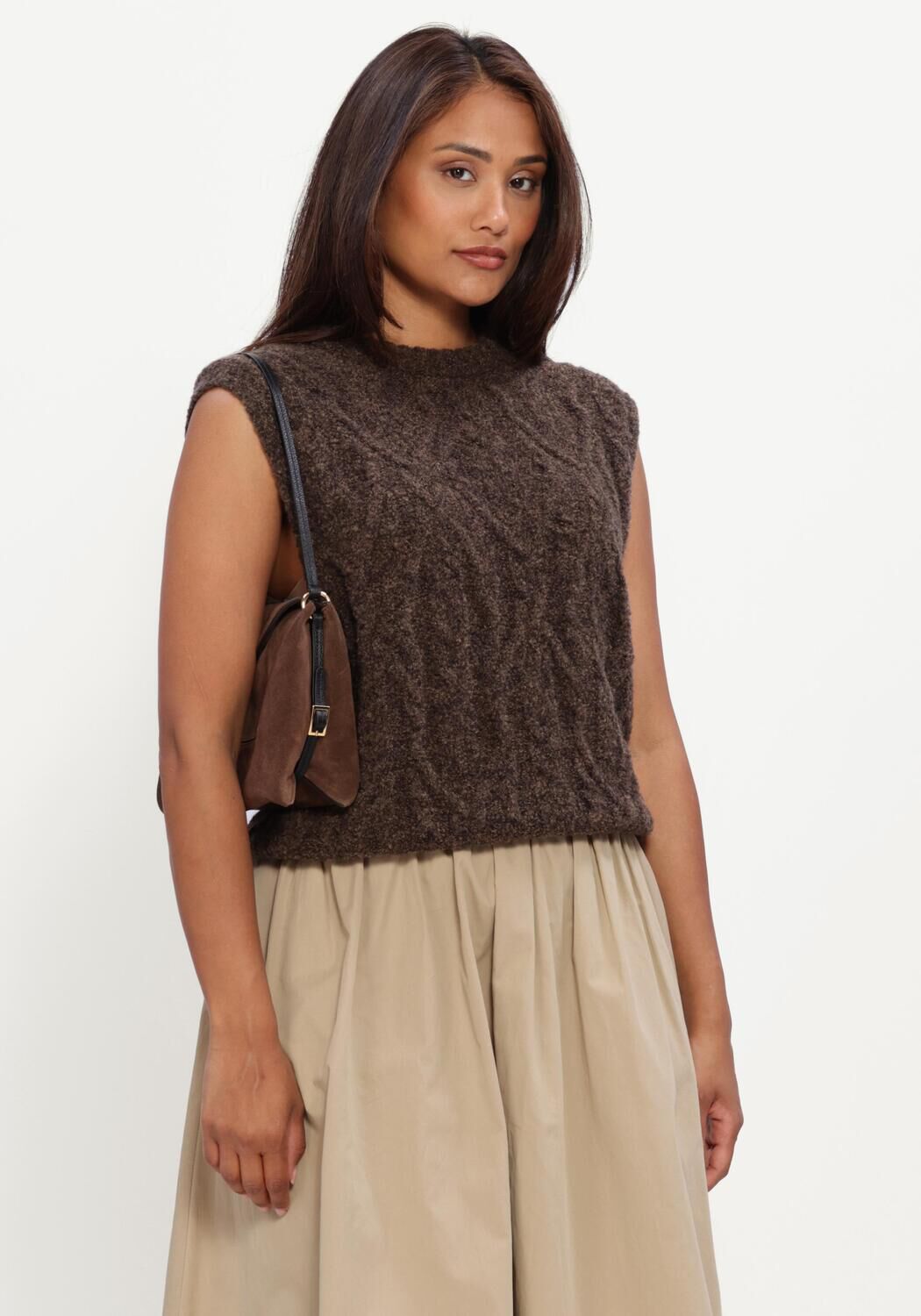 Bruine CLOSED Trui CREW NECK VEST - large